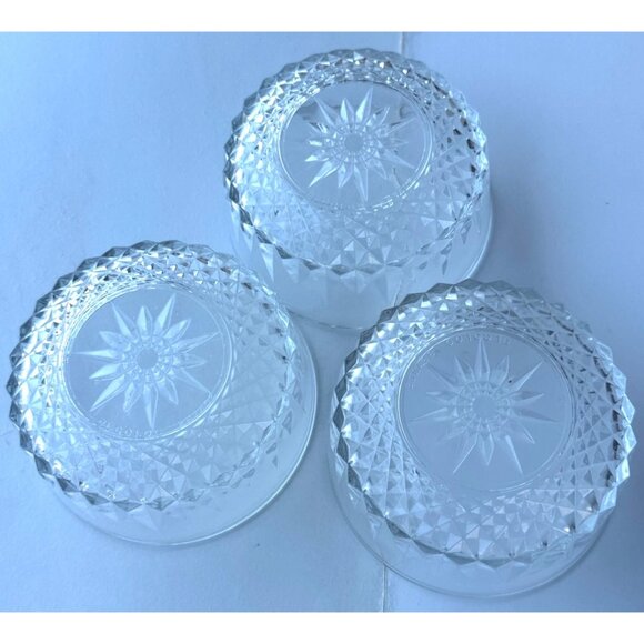 Set of 3 Arcoroc France Brand Clear Decorative Salad Glass Bowls 2.5" Diameter - Picture 3 of 11